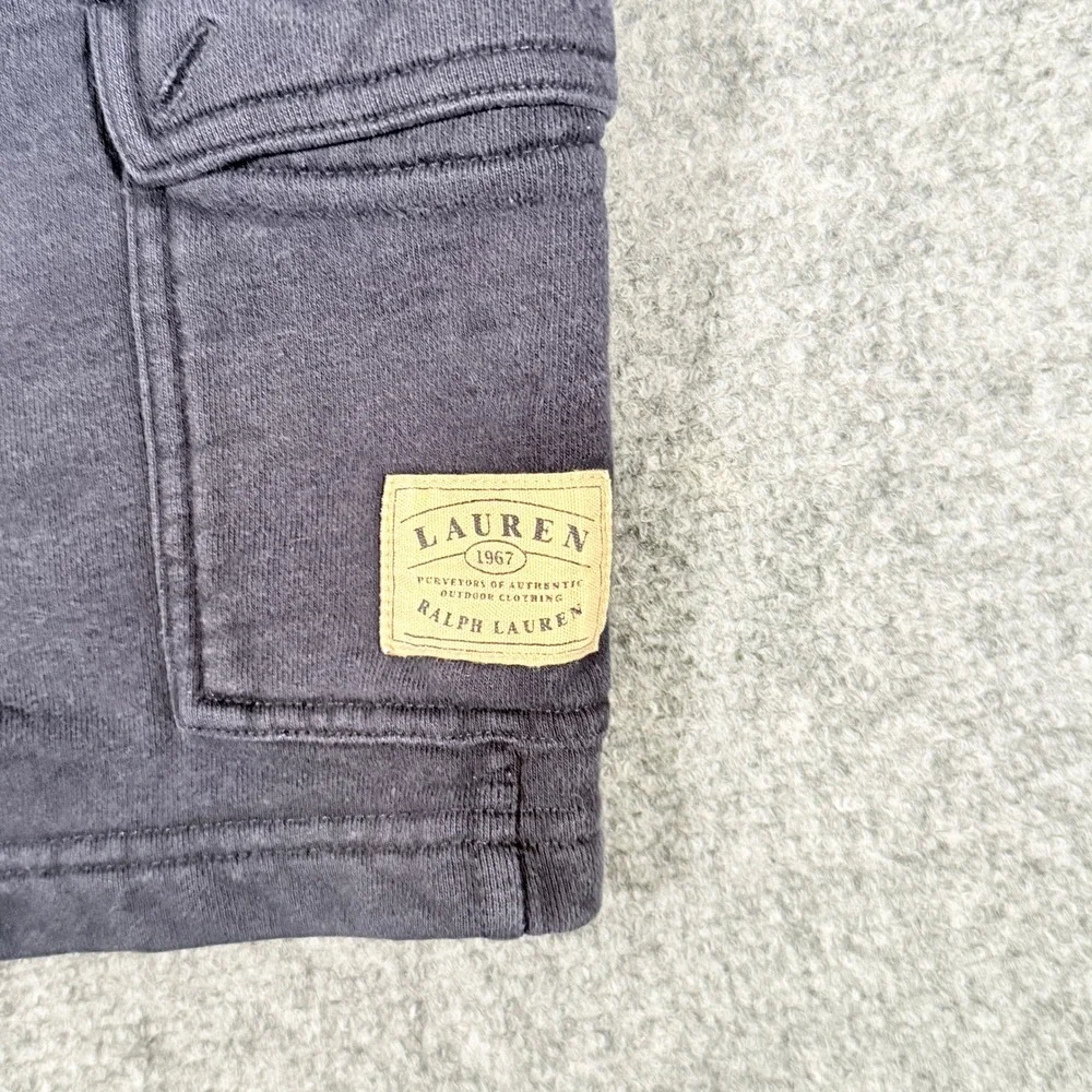 Lauren Ralph Lauren Navy Blue Cotton Cargo‎ Sweat Shorts Womens Petite Medium